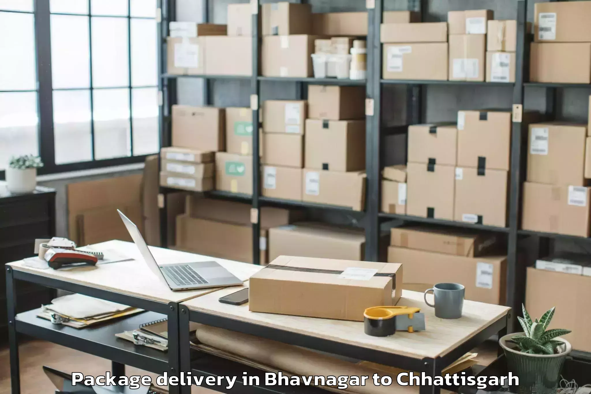 Bhavnagar to Kalinga University Raipur Package Delivery Booking